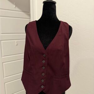 Target Burgundy Button-Down Vest